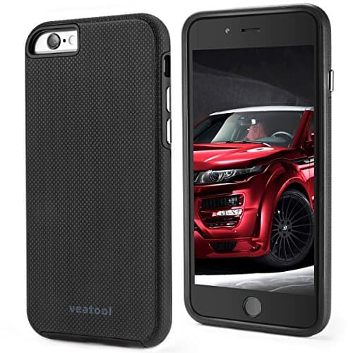 Veatool iPhone 6 case, Shock Proof Ultra Rugged Rubber Dual Layer Case for iPhone 6s (4.7 inch),Black