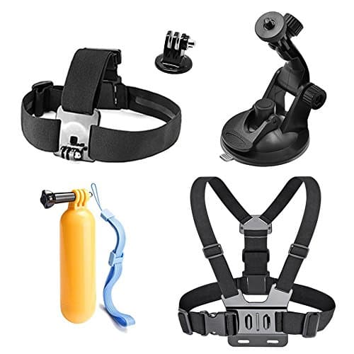 Floating Handle Grip, Head Strap Mount, Chest Strap Harness Mount for Go Pro Hero 5, Gopro Hero5 Black, Gopro Hero5 Session, Gopro Hero 6, GoPro Hero Session, Sport Action Camera Accessory Kit for Xiaomi YI 4K, SJCAM SJ5000, AKASO EK7000, AKASO EK5000, APEMAN, Thieye, DBPOWER