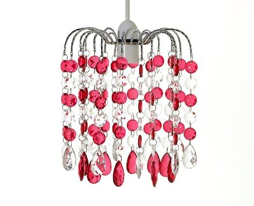 Great Value Pendent Shade With Clear/Red Droplets 19cm Diameter