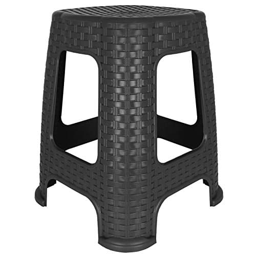 Stool Rattan -Badhocker Stool Chair Colour: Silver