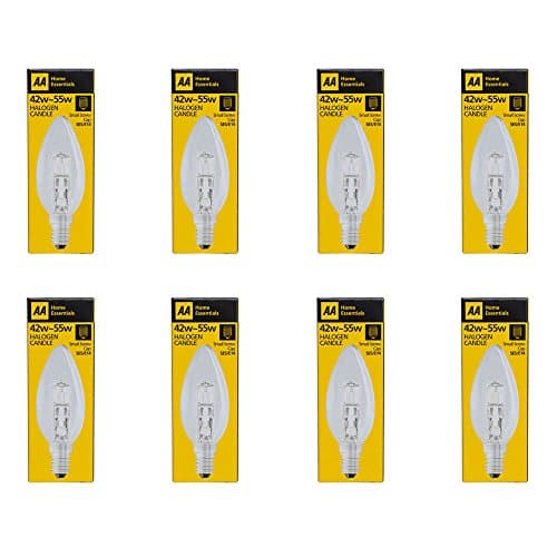 Status International AA Small Eddison Screw Cap 42 W Halogen Candle Light Bulb - Pack of 8