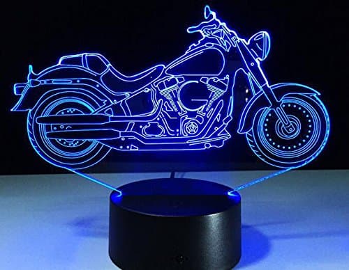 LUCKY GODDESS Vision Effect LED Lamp Motorcycle Remote Control 3D Lamp LED Visual Stereoscopic Table Lamp Creative Touch Illusion