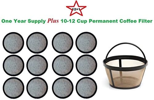 10-12 Cup Permanent Basket-Style Coffee Filter & a set of 12 Water Filters designed to fit Mr. Coffee Coffeemakers
