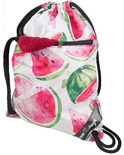 Drawstring bag with 2 additional zipper pockets | 12 beautiful Designs from basic black to maritim print | top quality fabric | best printquality | thick strings for high wearing comfort