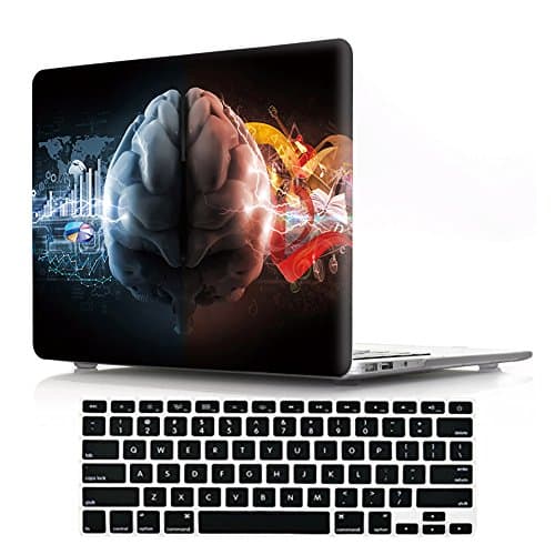 Macbook Air 13" Case with Keyboard Cover,DIGIC Hard Plastic Cover Case with Keyboard Protector for Macbook Air 13.3 inch(A1369/A1466),Glare Brain