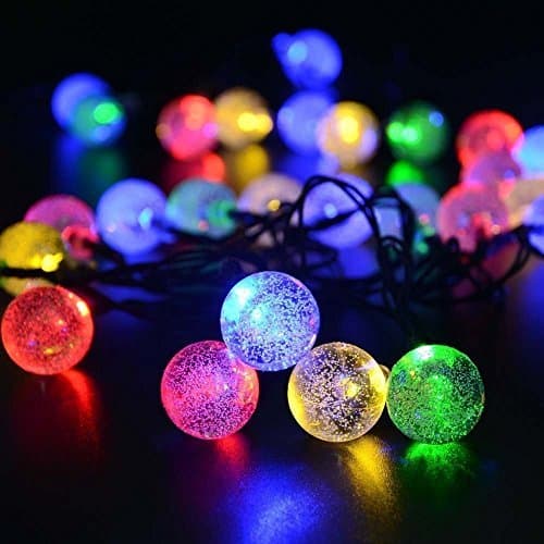 Gerhannery 30 LED Solar String Lights 8 Modes 20ft Bulbs Solar Garden Lights Waterproof Decorative Lighting Fence Lights for Garden, Patio, Yard, Home Multi-colour