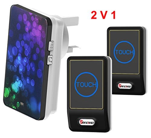 Wireless Door Bell Door Chime Touch Sensor Button 2 Outdoor Transmitters 1 Indoor Receiver Homestic Helper