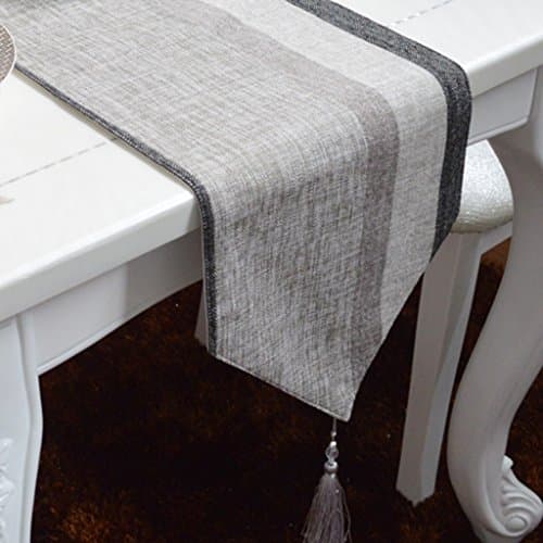 HAIYING Table Runner Stripe 100% Pure Linen Table Runner , Bevel Corner Finish On Edges Natural Handcrafted Table Runner (Pure Color Style) ( Color : A , Size : 30*240CM )