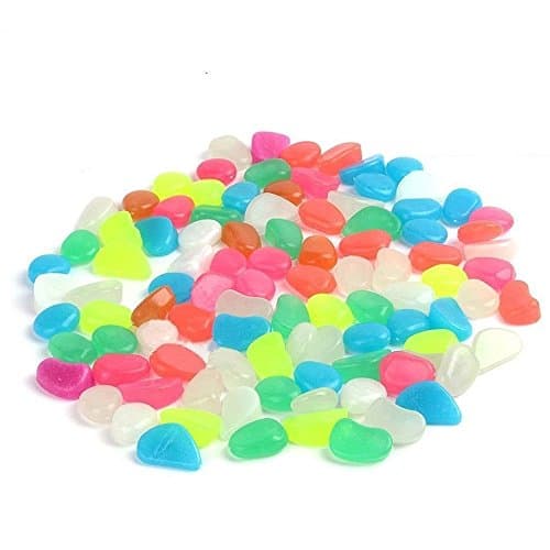 100 Glow In The Dark Pebbles - Multi-coloured