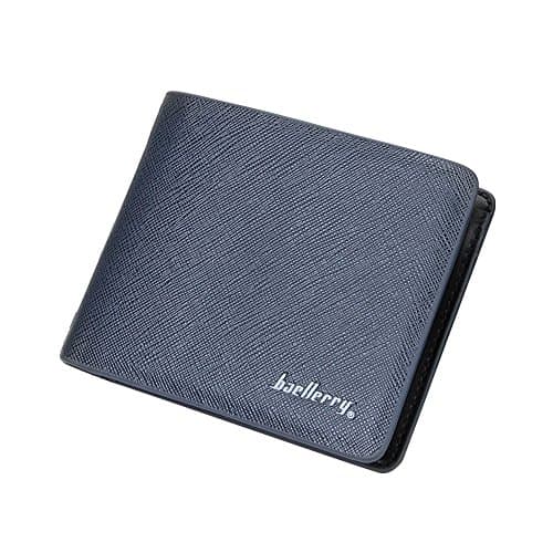 iVotre Minimalist Bifold Wallet Embossed Pattern and Multi-Card Slots, Ultra Slim to Held in Hand, Brand New with Solid Colors, Casual Purse - Navy