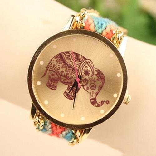 Women's Clock with Elephant Gift Idea India Tao Multi-Colour