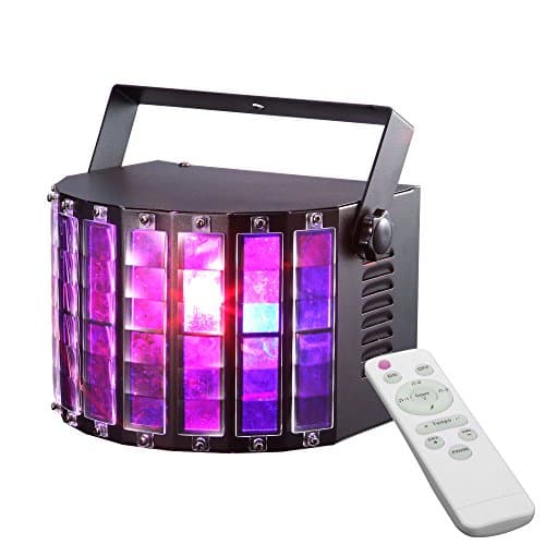 Aceple DJ Lighting, LED Disco Lights with 9 Colors Effect Dance Lighting by Remote Control and DMX512 for Party KTV Club DJ Wedding Events (Mobile Kit, Metal Casing)