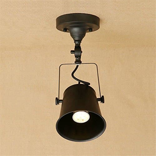 CHLIGHT E27 Vintage Ceiling Light Industrial Retro Small Pendant Light Black Sucker Bronze Lampholder Cafe Bar Aisle Corridor Garage Basement Bathroom Hotel Stair Light Black Adjustable Spotlight ,A