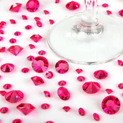 4000 Mixed Sizes(2000/2.5mm+2000 /4.5mm)Wedding Table Diamonds Crystals Confetti (hot pink, 4.5mm+2.5mm)
