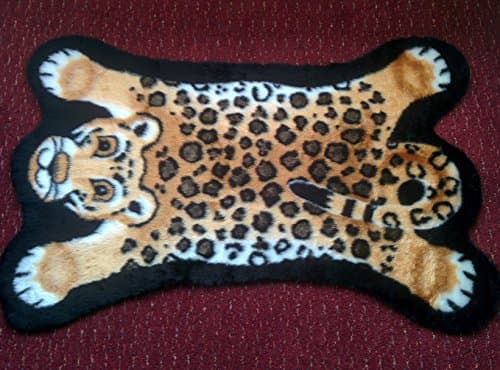 Fun Leopard soft fur rug 110cm x 70cm