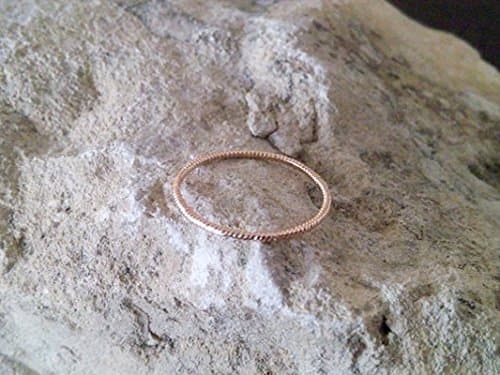 Simple Rope Thread ring,Twisted Ring, gold everyday ring,Custom Size - Slim Band Stack Ring - Stackable Ring
