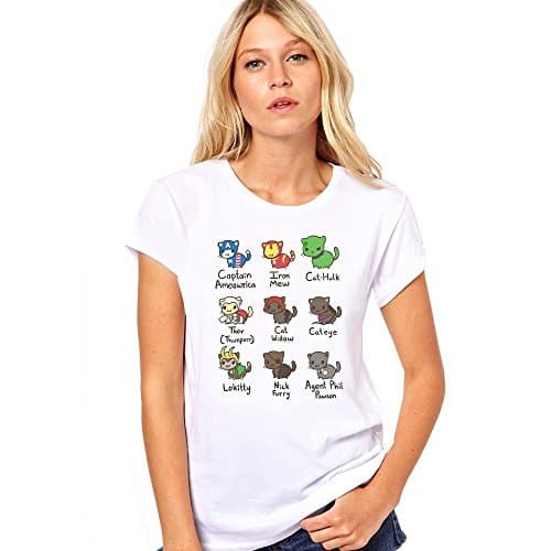 Cat Avengers Iron Man Kitty Thor Kitty Hulk Kitty Comic Ladies T Shirt