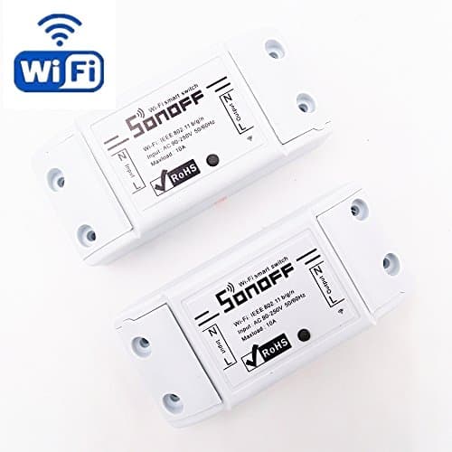 HEANTTV Sonoff Wireless Switch Universal Smart Home Automation Module Timer Diy Wifi Switch Remote Controller Via IOS Android，2 pcs