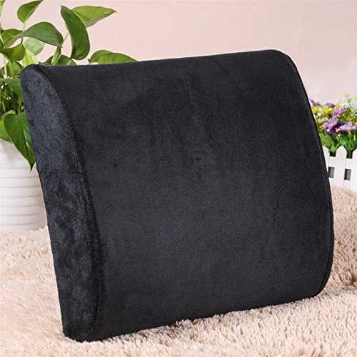 Sonicee Back Pillow,Memory Foam Lumbar Back Support Cushion For Home, Office, Car, Travel Use - Lower Back Pain Relieve ,Disc Pain (black)