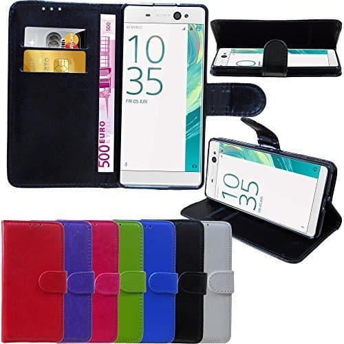 LEATHER WALLET BOOK FLIP SIDE OPENS CASE COVER FOR SONY XPERIA E3 - EXPERIA E3 (RED)