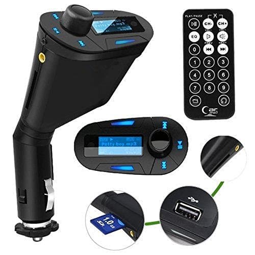 Myfei® Bluetooth Car Kit, Wireless Fm Transmitter Modulator Adapter In-car Music Control MP3 Player USB Charger Handsfree Calling USB SD MMC Slot and Remote Control (Blue)