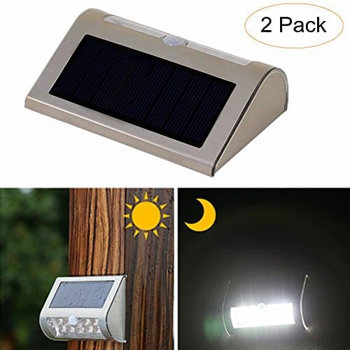 Solar Wall Lights With Motion Sensor LED Wireless Waterproof Outdoor - Smart Security Night Lighting For Stairs ,Patio,Porch,Fence,Garden,Backyard,Lawn,Driveway,Walkway ,Garage - 2 pack
