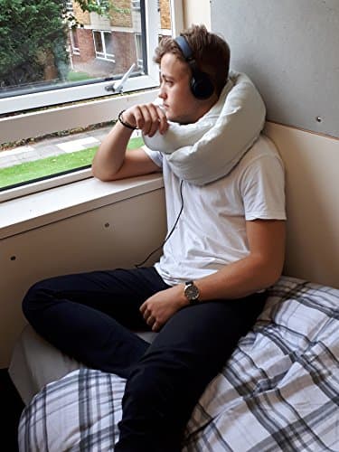 Infinity Pillow – Stylish High Quality Neutral Grey 100% Cotton With Polyester Filling – For Girls and Guys – Perfect, Comfortable and Ideal for Travel – Power Nap Anywhere, Anytime