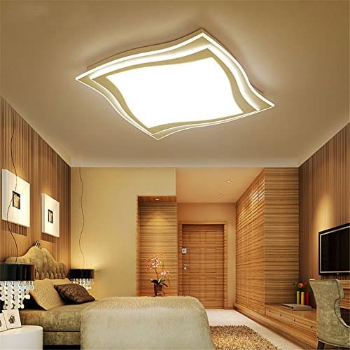 Malovecf LED Ceiling Fitting Rectangular/Square White Acrylic Ceiling Light for Living Room Bedroom Home Lights (Warm White, W450 * W450 * 70)