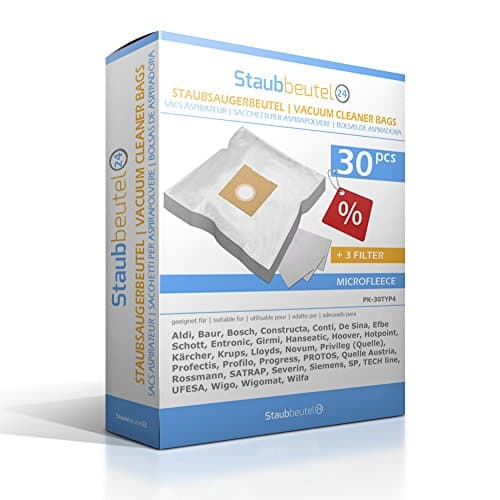 SUPER SET - 30 VACUUM CLEANER DUST BAGS FOR Constructa VC 6 C 1600, VC 6C1600, CONTI: VC 703 Talento 2040, GIRMI: Rotocraft, AP Rotocraft, AP24, AP27, AP40, AP50