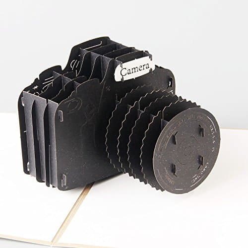 UNIQUEplus Camera Creative 3D Pop UP Greeting Gift Cards for Birthday, Father's Day, Thank You, Best Wishes OR Any Occasion