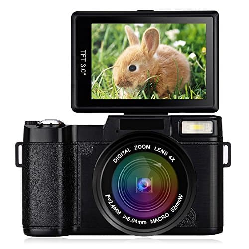 Video Camcorder with Night Vision Retractable Flash Light, Digital Video Camera Full HD 1080P 24MP Video Recorder with Flip Screen 3.0" TFT Screen, Sencam