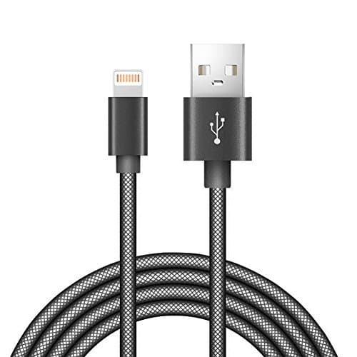 Ctbd Lightning Cable,2.0m/6.6 ft Nylon Braided USB Charger High Speed Date Cable with Gold Plated connectors for iPhone 7 Plus 6S Plus 6 Plus SE 5S 5C 5,iPad 2 3 4 Mini, iPad Pro Air 2, iPod (2M, Black)