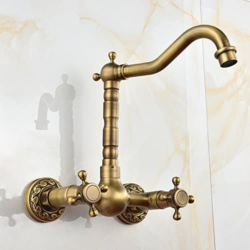 GBHNJ Mixer Taps Hot And Cold High Double Handle Rotating Double Hole Sculpture Hot And Cold
