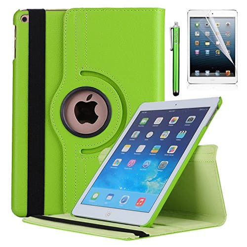New iPad 9.7 2017 Case - AiSMei Rotating Stand Case Cover with Auto Sleep Wake for Apple 9.7 inch New iPad 2017 [A1822, A1823] , Also Fits iPad Air 2013 [A1474,A1475,A1476] - Green