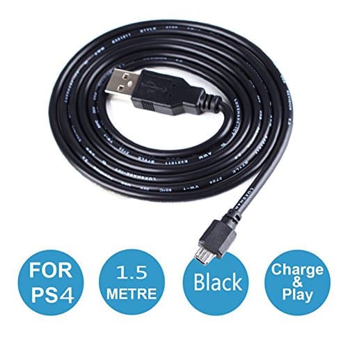 URNINAUEU 5FT 1.5M Micro USB Data Charger Cable for Sony Playstation 4 PS4 Controller Black