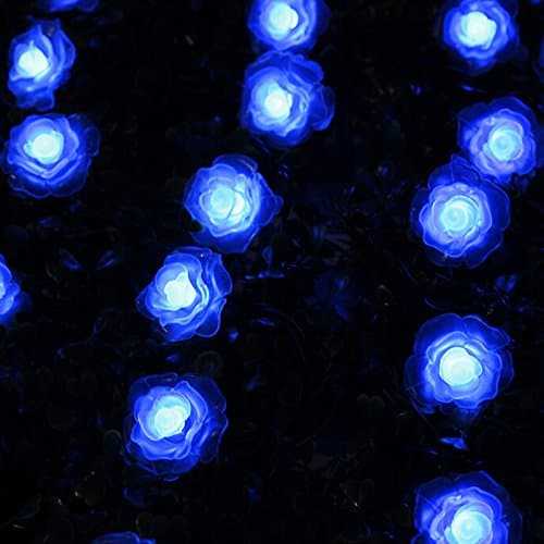 Solar String Lights Garden,30 LED Patio String Lights Rose For Indoor Outdoor Garden Holiday Party Wedding Lawn Decor（20ft BLUE）