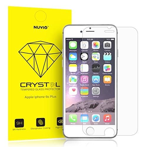 Nuvio Apple iPhone 6 Plus and 6s Plus Screen Protector Crystal Premium Tempered Glass Anti Shatter Thick - 0.26mm
