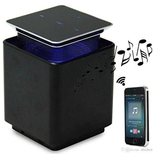 AudiYo's Cube Bluetooth Speaker produces a 360 degree rich and deep high quality sound with it's 52mm driver, all in a portable and light-weight cube. Use Bluetooth to connect any Smartphone (iOS/Android) to the Cube to listen to your music wirelessly and anywhere! Control your device's playlist remotely with the touch control panel, use the built in microphone for hands-free telephone calls and includes 3.5mm Audio AUX port and cable. (Jet Black)