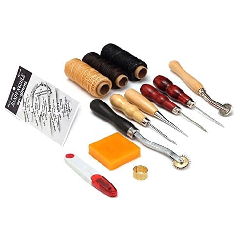 Eleoption 13 Pcs Sewing Tools Leather DIY Set DIY Tools Craft Sewing Leather Couture Work Sculpture Punch Handmade Leather Stitching Leather Goods Creative Leisure