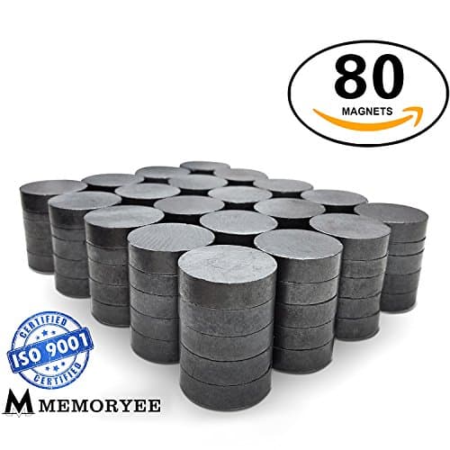 Morye Round Fridge Magnets - 80 pcs Tiny 18 mm (709 inch) Magnet Round Disc - for Refrigerator, Whiteboard,Crafts,Decoration,Science Projects