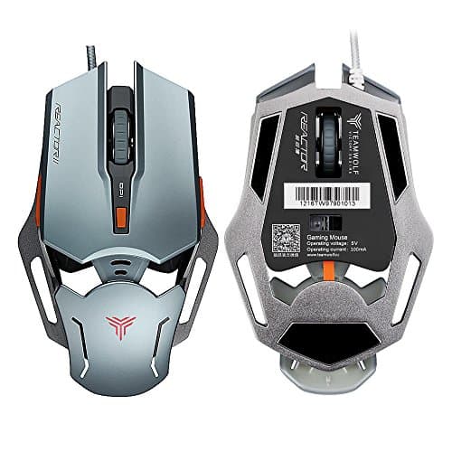 Gaming Mouse, 4000 DPI Programmable 6 Buttons Professional Wired Gaming Mice PC Computer Laptop Mouse Grey