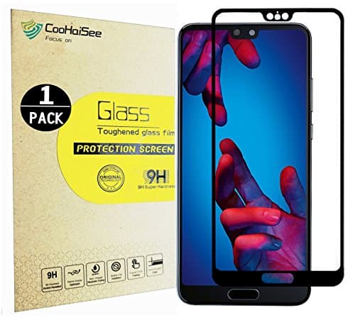 CooHaiSee Huawei P20 Screen Protector, Tempered Glass Screen Protector [0.3mm, 2.5D] [9H Hardness] [Crystal Clear] [Bubble Free] for Huawei Huawei P20.