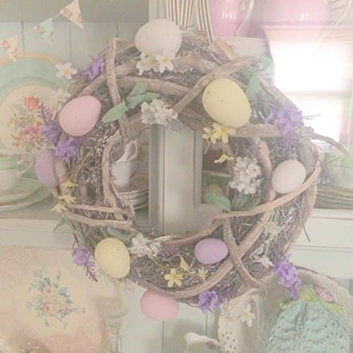 Pretty pastel egg/flowers Easter/wedding/door Spring WREATH/centrepiece