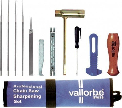 Professional Chainsaw Sharpening Set in Hard-Wearing Roll-Up Case / Diameter: 4.0 mm for 1/4 Inch to 3/8 Inch Chains 100 x 50 x 50 cm