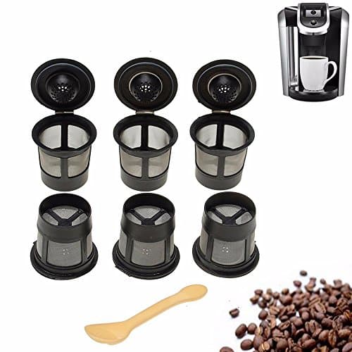 6 Pack Keurig Single K-Cup Solo Reusable Coffee Filter Pods Stainless Mesh for K10 K15 K40 K45 K55 K60 K65 K70 K75 K79