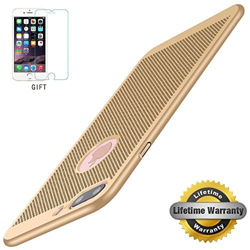 iPhone 7 plus Case, STANAWAY Hard PC iPhone 7 plus Cover[Free Screen Protector][Breathable ][Ultra Thin ][ Lightweight ][ Anti-Scratch]for iphone 7 plus case - 5.5inch slim-Gold