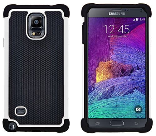 Galaxy Note 4 Case, G-Shield Shockproof Tough Dual Layer Hybrid Case [Rugged Armour] [Shock Absorption] [Impact Protection] Cover For Samsung Galaxy Note 4 - White