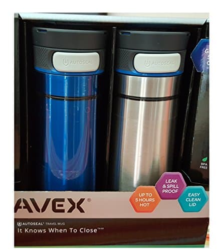 Avex Thermal Mug, 2 Pack in Blue and Silver