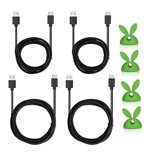 USB Type C Cable [4-Pack]Charging&Data Transfer Cable for the MacBook Pro 2016,Nexus 6P 5X, Samsung Galaxy S8, OnePlus 3, Huawei P9/Honor 8 / V8, Xiaomi 5/5S,Google Pixel, LG G5/G6, HTC 10 and more