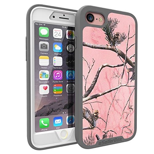 iPhone 8 case,iPhone 7 Case, eSellerBox® Heavy Duty Full-body Rugged Hybrid Dual Layer Slim Protective with screen protector Case Cover for Apple iPhone 8/iPhone 7(Camo-AP Pink)